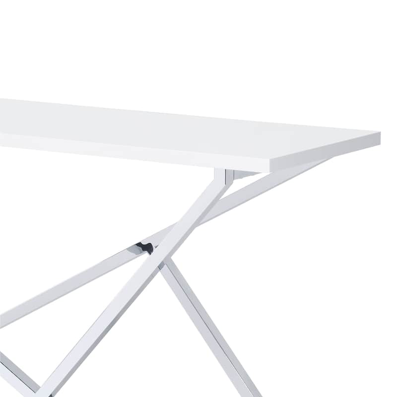 Cano Glam High Gloss White 60-inch Sofa Table by Furniture of America