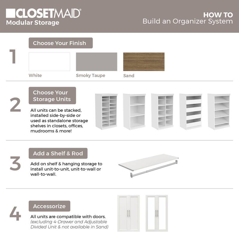 ClosetMaid Modular Storage 21.38-inch Wide Adjustable 16-Shelf Organizer