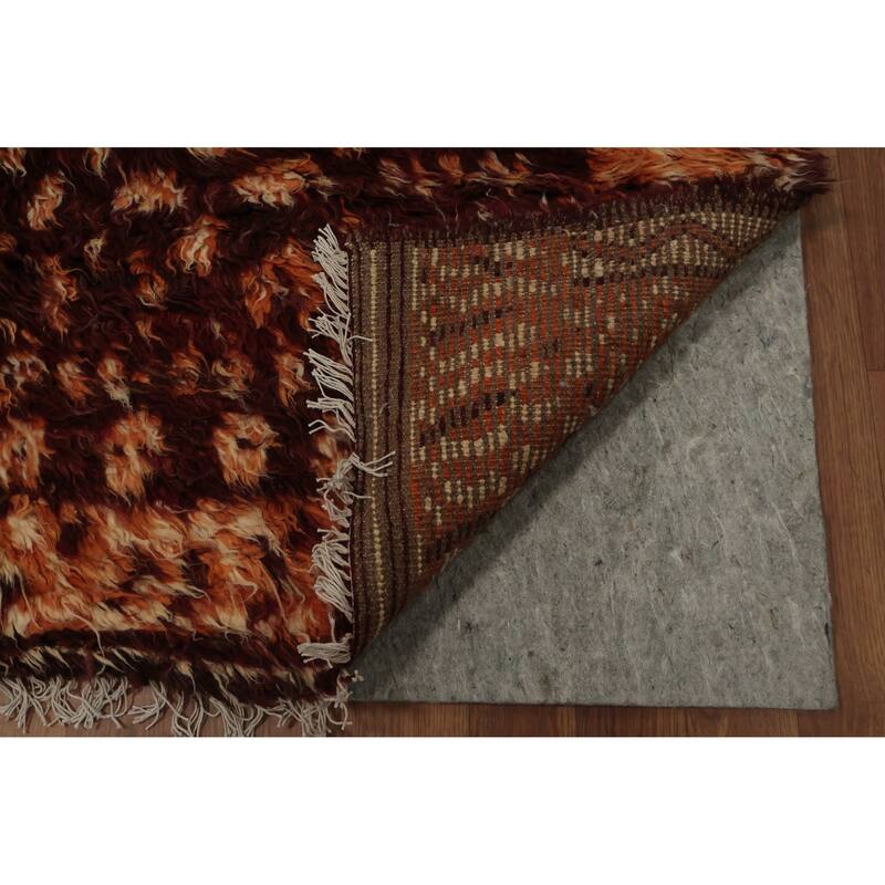 Hand Knotted Oriental 100% Wool Carpet Modern Tribal Red Moroccan Area Rug - 12' 7'' X 9' 7''