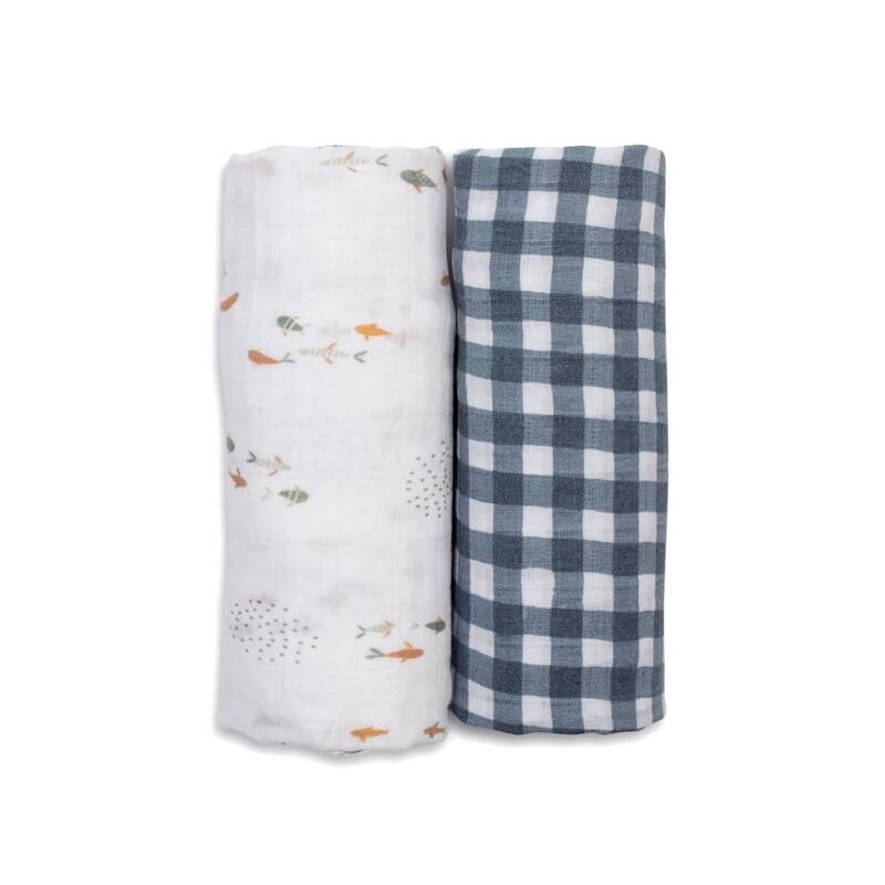 lulujo 2 PK Muslin Swaddling Blankets