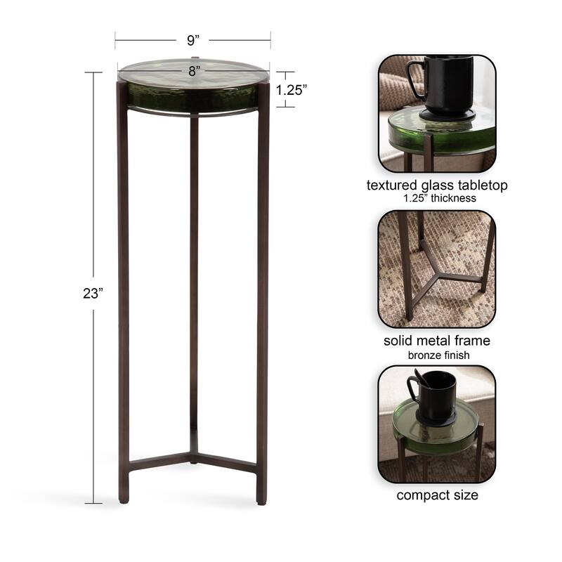 Kate and Laurel Aguilar Glam Drink Table - 9x9x23