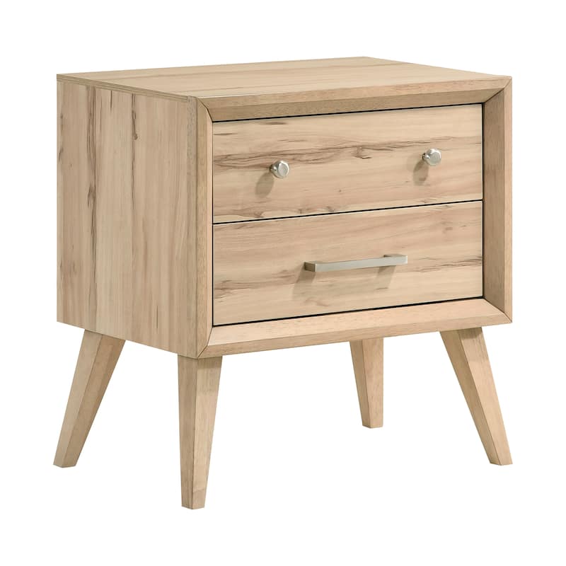 Nightstand of 2x Drawers Wooden Bedroom Furniture 1pc