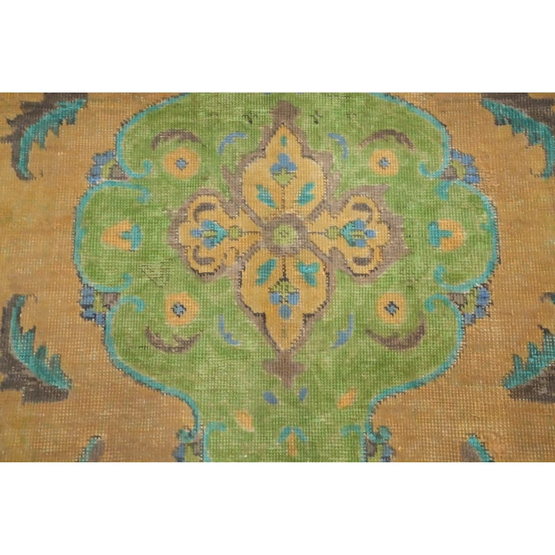 Hand Knotted Oriental 100% Wool Carpet Traditional Floral Oranges & Rust Tabriz Area Rug - 9' 4'' X 6' 2''