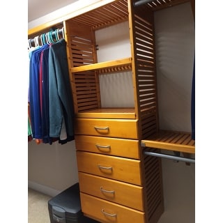 John Louis Home Deluxe 16-inch Honey Maple 5-drawer Closet Organizer - Free Shipping Today ...
