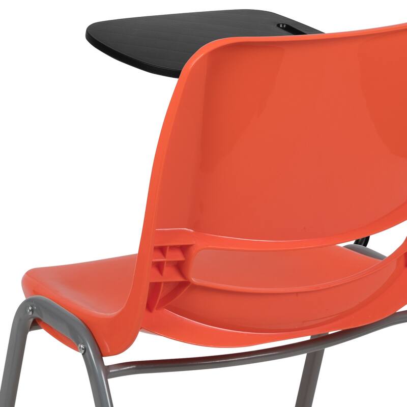 5 Pack Ergonomic Shell Chair with Right Handed Flip-Up Tablet Arm