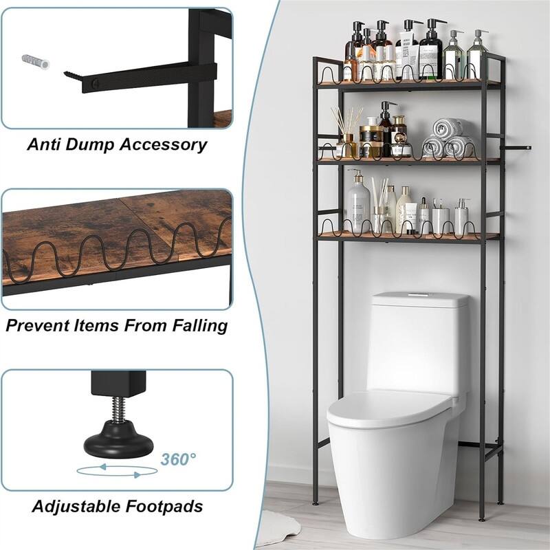 Over The Toilet Storage - 9.8"D x 23.6"W x 63"H