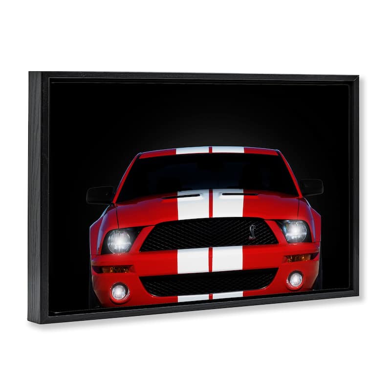 Stupell Iconic Red Sports Car Framed Floater Canvas Wall Art Design By Mark Rogan