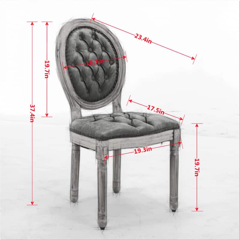 Retro Dining Chair, Set of 2, Faux PU Wood Legs Accent Chair
