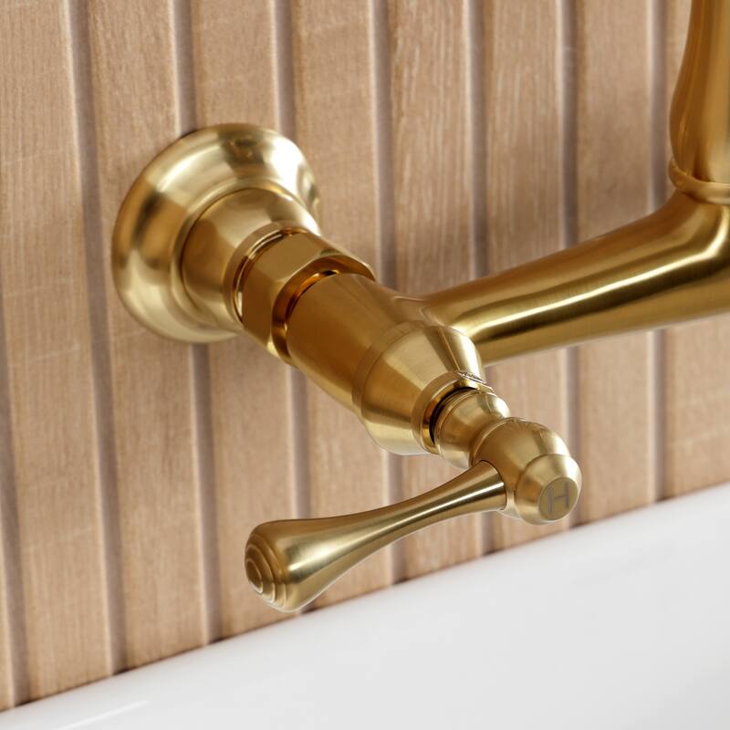 Kingston Brass English Country Two-Handle 2-Hole Wall Mount Bathroom Faucet