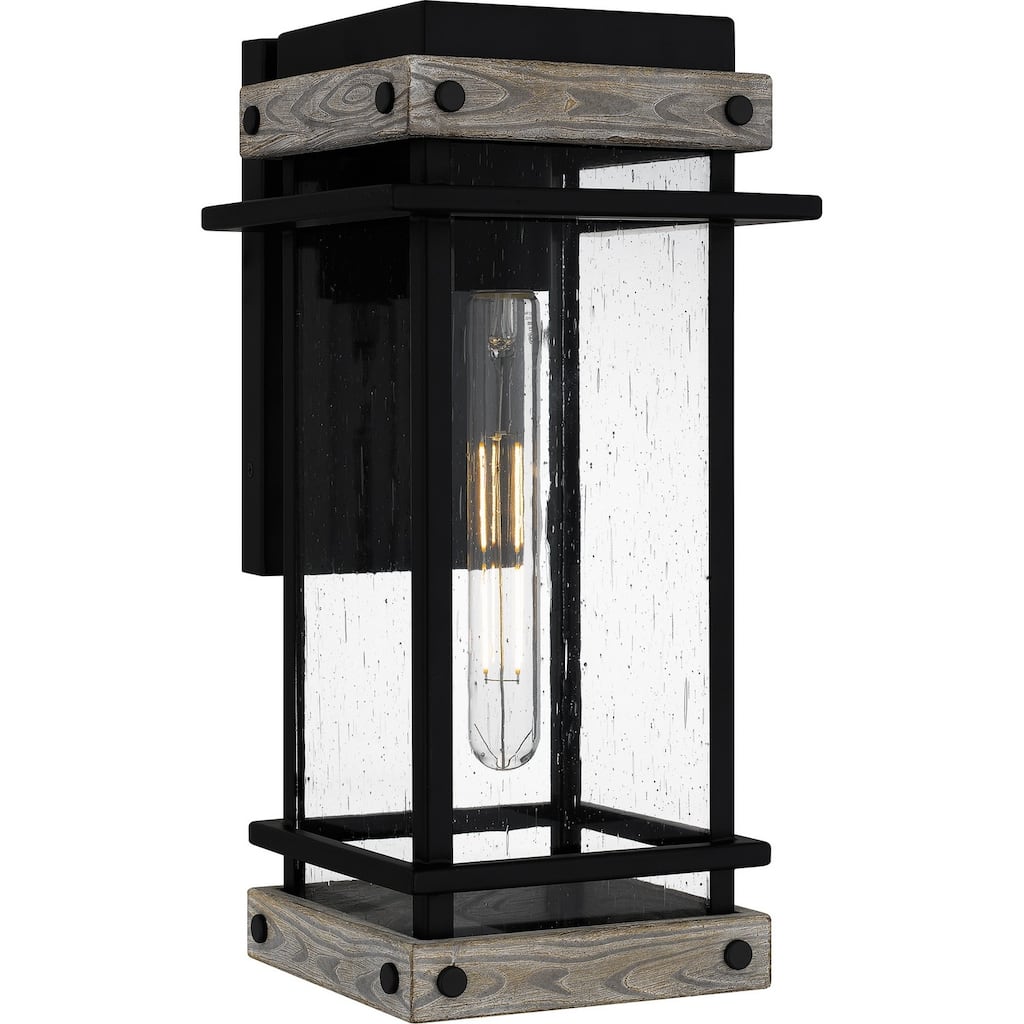 Matte Black One Light Outdoor Wall Mount from the Strader Collection