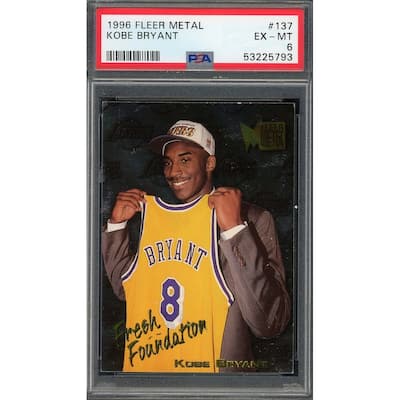 Kobe Bryant 1996 Fleer Metal Basketball Rookie Card RC #137 Graded PSA 6 - 8'6" x 11'6"