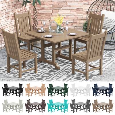 Laguna 5-Piece Outdoor Square Weather-Resistant Patio Dining Set with Side Chairs