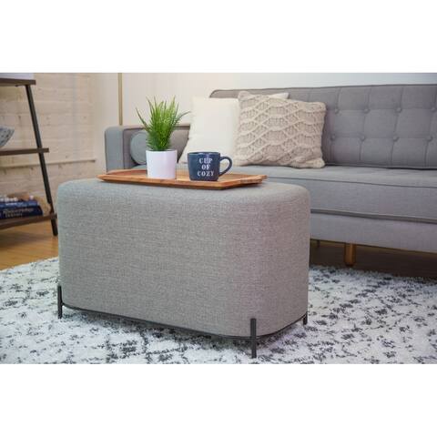 WOVENBYRD 32" Modern Decorative Bench with metal base