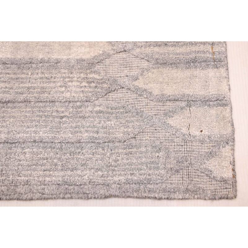 ECARPETGALLERY Hand Loomed Elysian Grey Silk Rug - 8'0 x 11'2