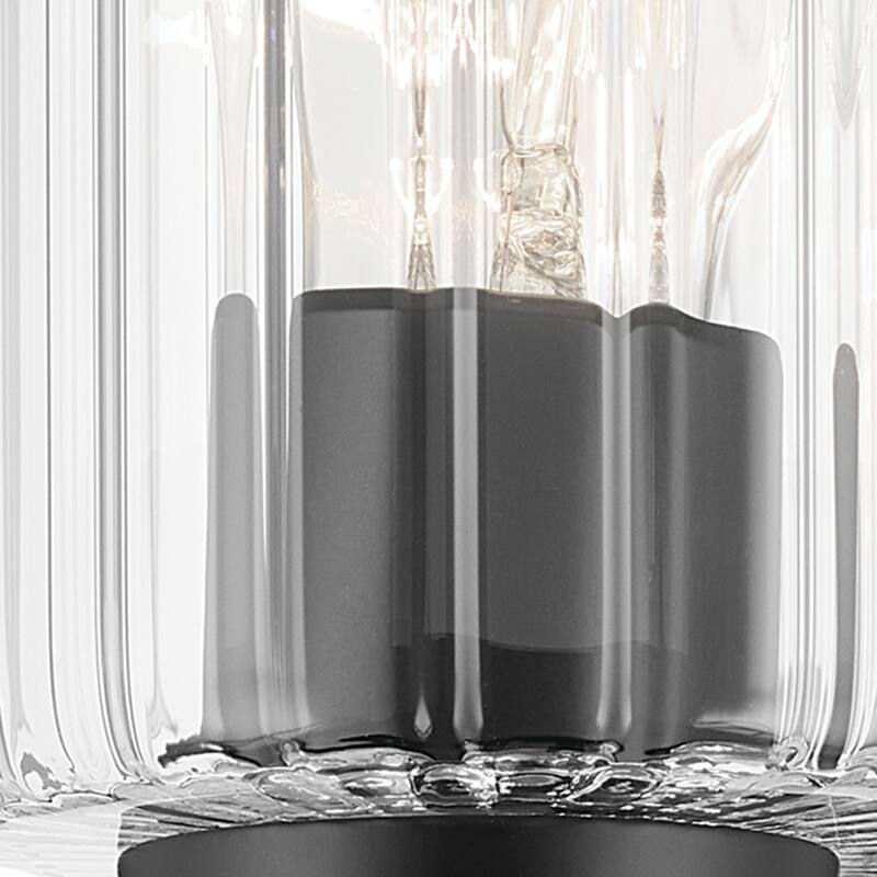 Kichler Lighting Gioe 14.25" 2-Light Vanity Light with Clear Fluted Glass in Black