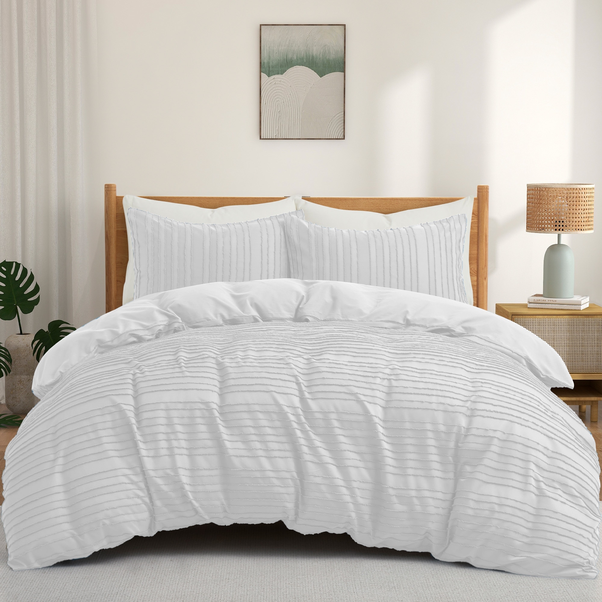 Tufted Clipped Jacquard Geometric Oversized Duvet Cover & - Picture 74 of 127