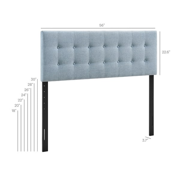 dimension image slide 2 of 27, Emily Upholstered Fabric Headboard