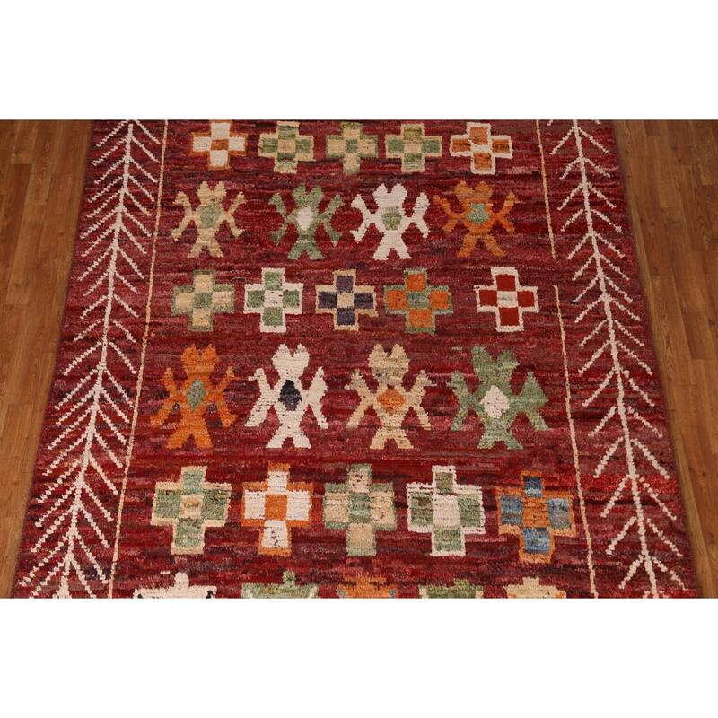 Geometric Moroccan Wool Area Rug Handknotted Living Room Dining 6'9