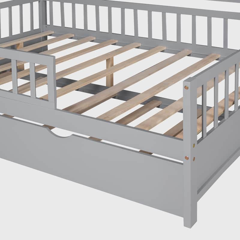 Full Size House Bed with Twin Size Trundle