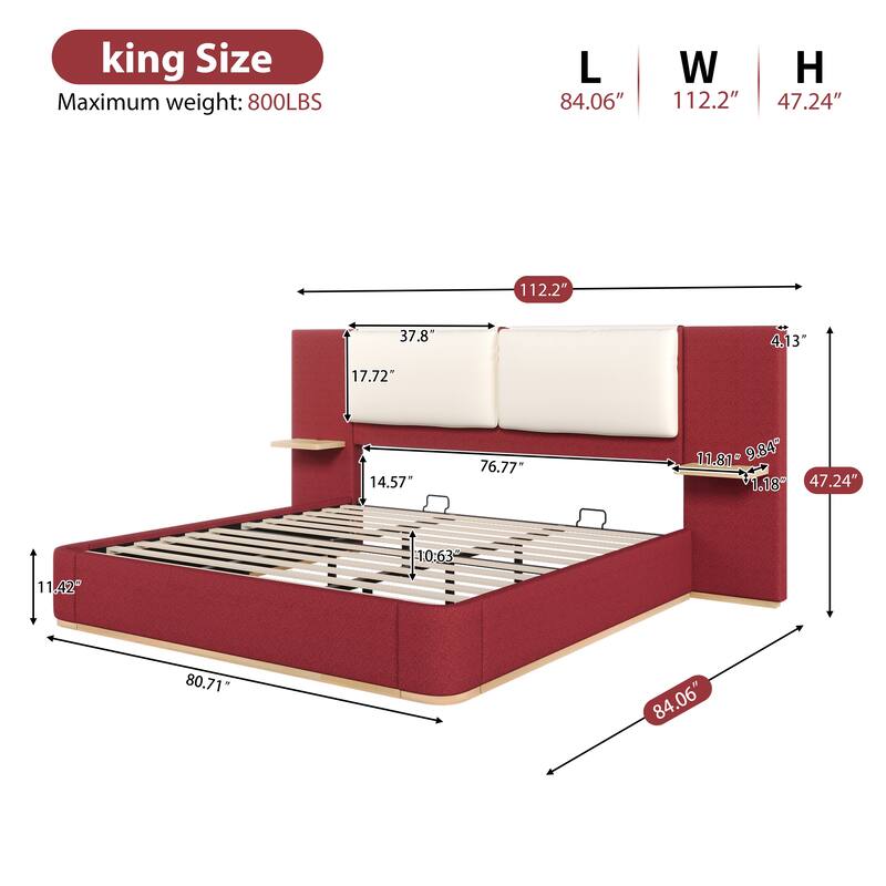 Christopher Knight Home-Marcellus Upholstered Platform Bed with Panel