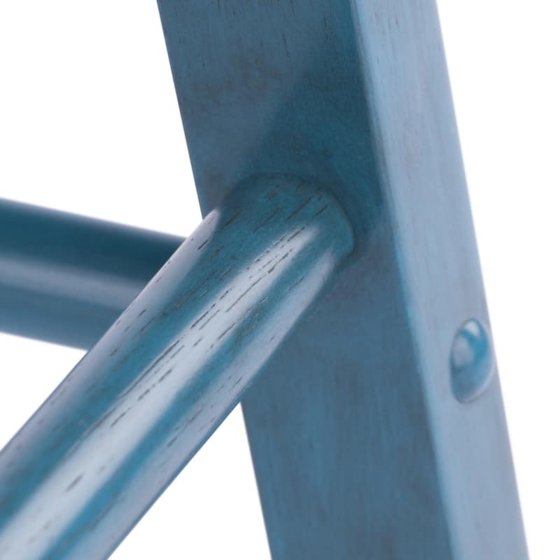 Element 2-Pc Square Legs Dining Stool Set, Walnut-Rustic Teal Finish - N/A