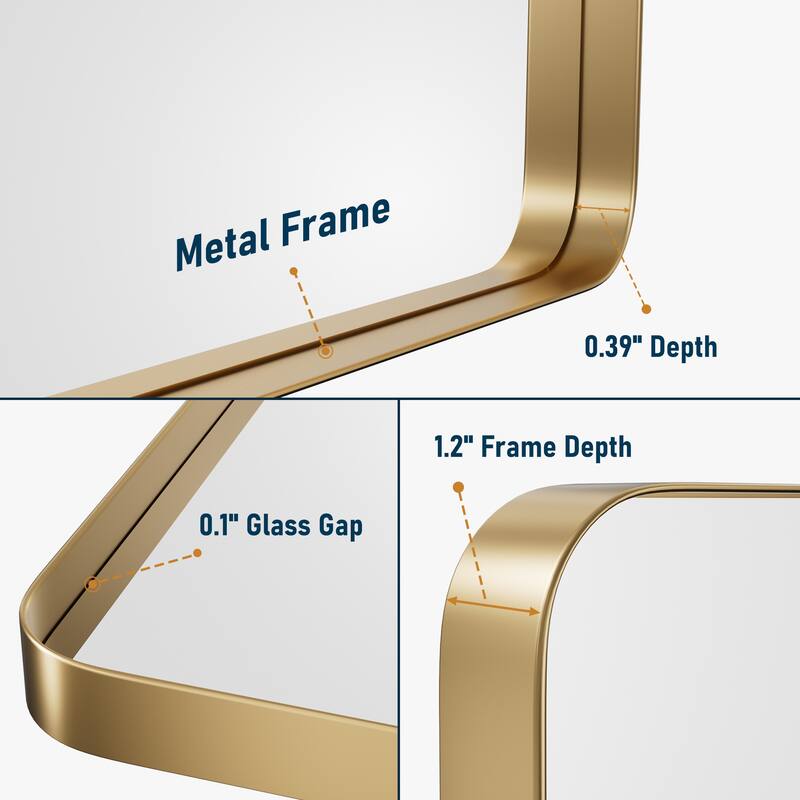 Rectangle Bathroom Vanity Mirror with Metal Frame(Vertical/Horizontal)