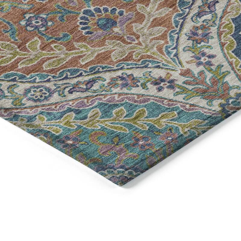 HomeRoots Floral Traditional Rectangle Outdoor Rug