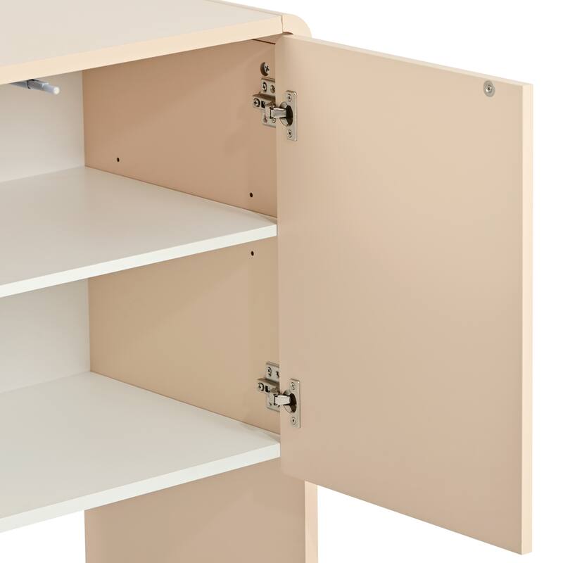 Modern 4-Door Sideboard with 1 Adjustable Shelf for Living Room and Entryway