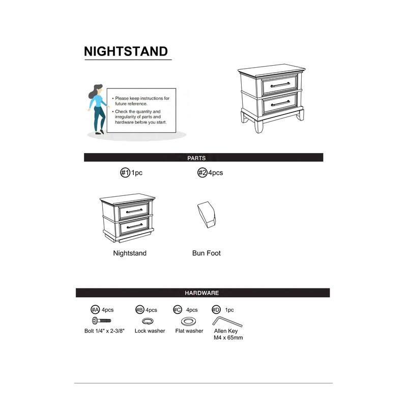 Contemporary Gray Solid Wood Veneer 1pc Nightstand w/ Pewter Pulls & Crown Molding for Bedroom - Gray