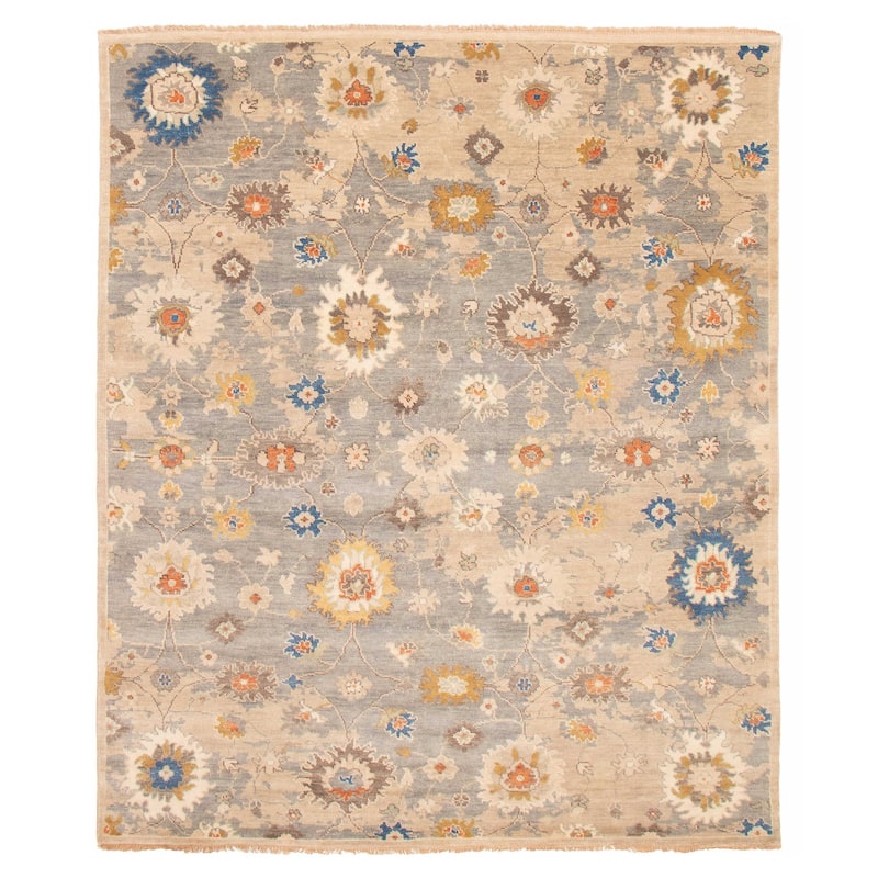 ECARPETGALLERY Hand-knotted Modern Oushak Grey Wool Rug - 8'2 x 10'2 - Grey - 8'2 x 10'2