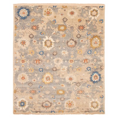 ECARPETGALLERY Hand-knotted Modern Oushak Grey Wool Rug - 8'2 x 10'2