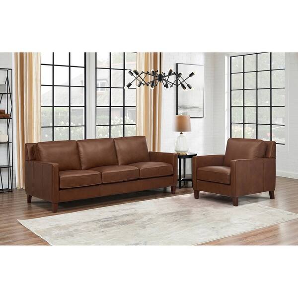 slide 2 of 20, Hydeline Ashby Top Grain Leather Sofa Sets, Sofa and Chair - Sofa, Chair