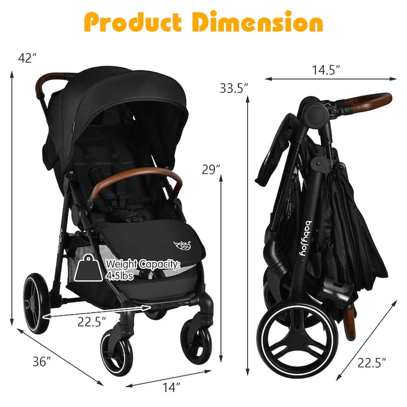 Costway High Landscape Baby Stroller Pushchair w/ Footmuff & - See Details