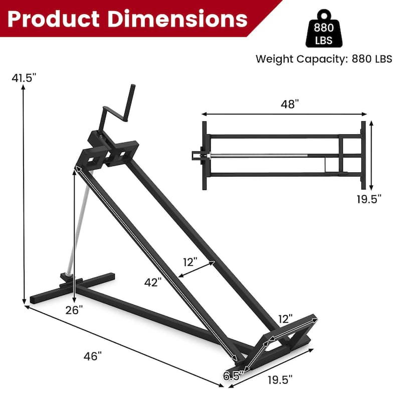 Costway Lawn Mower Lift Jack with Adjustable Height Angle Manual - See Details