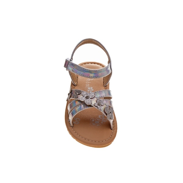 silver open toe sandals