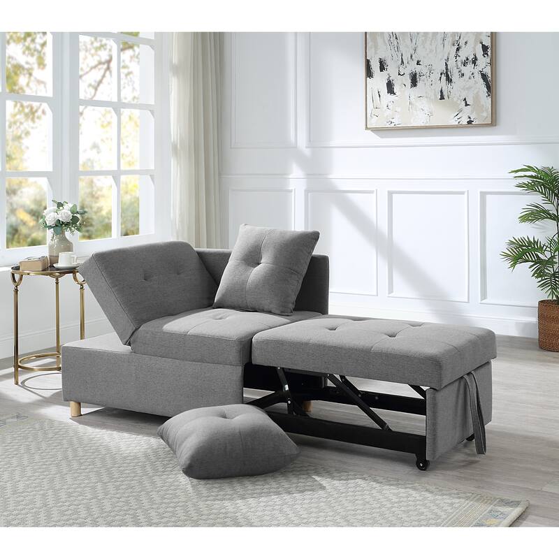 Convertible Single Sofa Bed with Pullout Sleeper, Futon Recliner Sofa