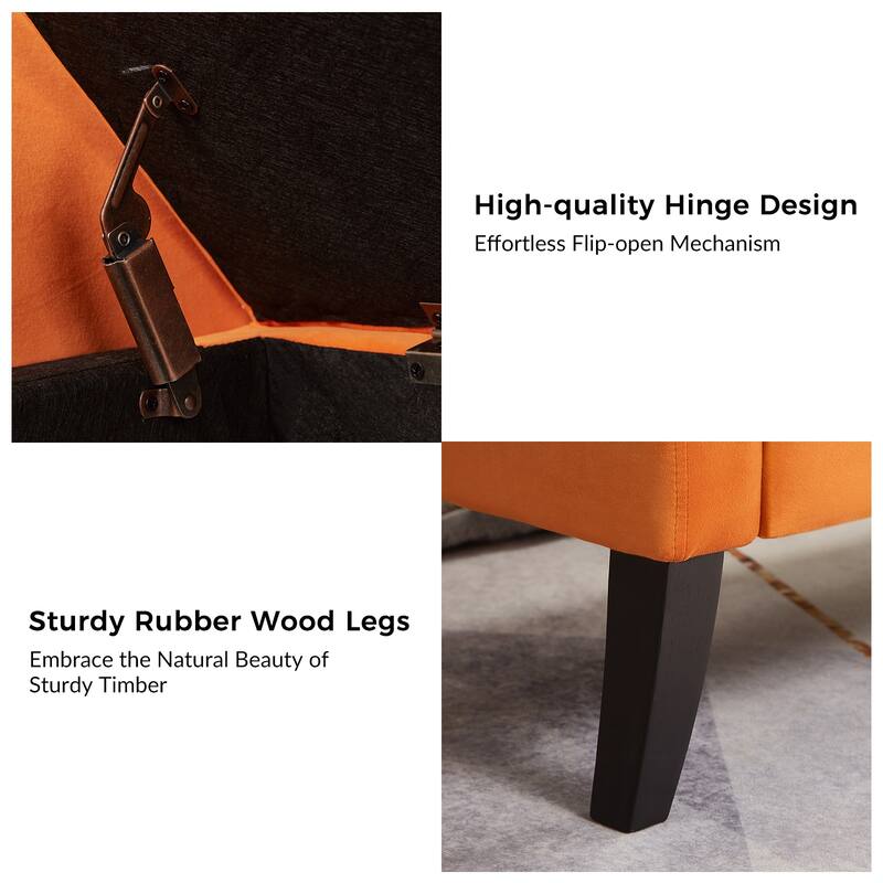 Ramiro Contemporary Velvet Storage Bench by HULALAHOME