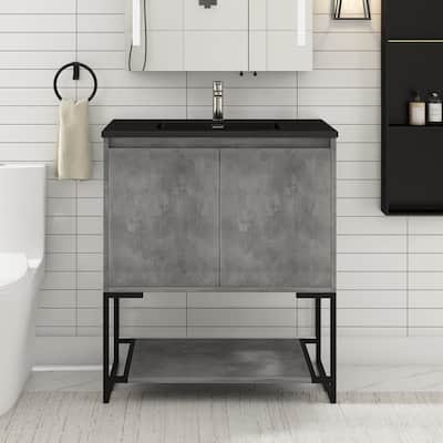 30-inch Freestanding Bath Vanity with Cultured Mable Top