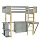 preview thumbnail 22 of 32, Twin Size Loft Bed with Built-in Storage Cabinet, Cubes & Foldable Desk, Solid Wood Loft Bed Frame for Kids Teens Adults