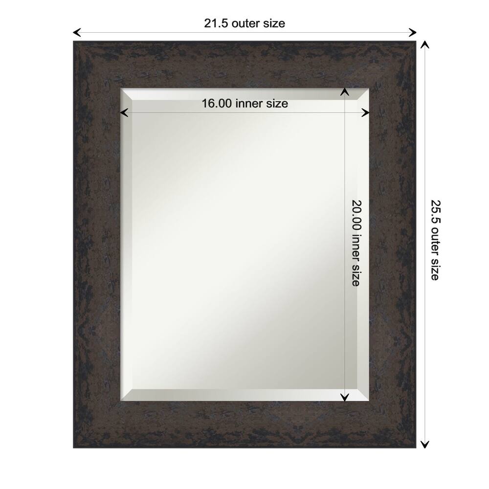 Dappled Beveled Wood Framed Bathroom Vanity Wall Mirror