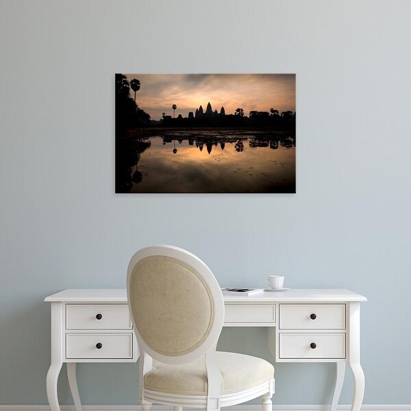Easy Art Prints Panoramic Image 'Temple, Angkor Wat, Angkor Thom, Siem Reap, Angkor, Cambodia' Canvas Art