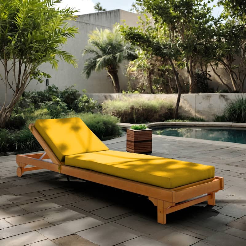 California Umbrella Outdoor Chaise Lounge Cushion, 24" x 78", 3.5" Thick, Memory Foam, Solstice Olefin Fabric