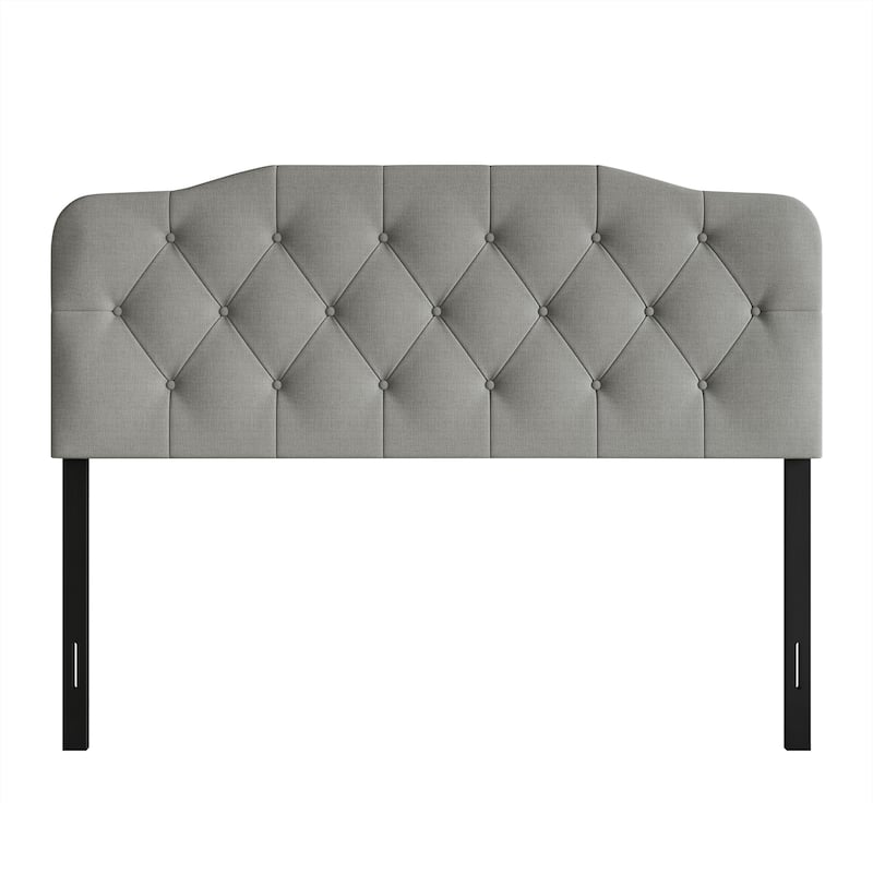 CraftPorch Elegant Button-Tufted Upholstered Headboard - Light Grey - King