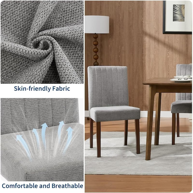 Set of 2 Modern Parsons Upholstered Dining Chairs for Dining Room, Cafe & Home