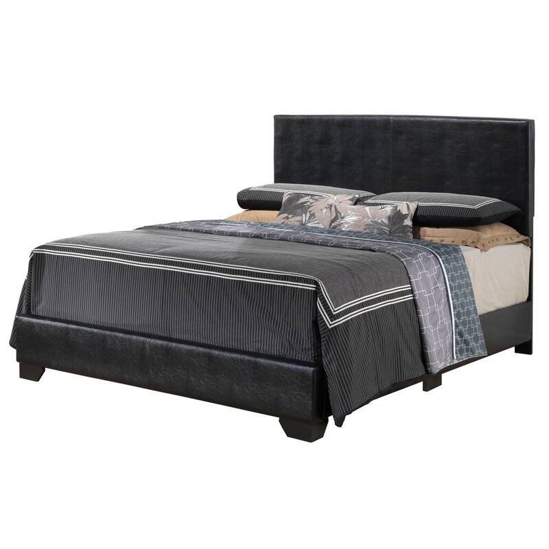 Queen Size PU Elegant Platform Bed with Foam Support