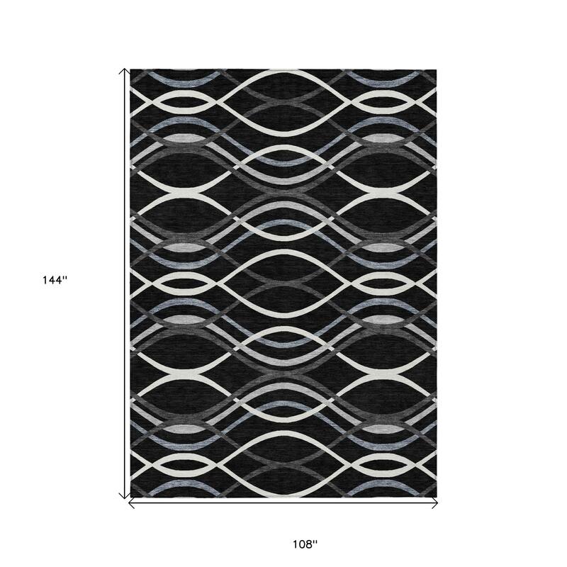 HomeRoots Abstract Transitional Rectangle Outdoor Rug