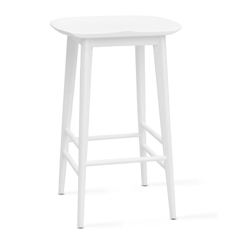 Steve Silver Hendry Backless Solid Acacia Counter Stool - Counter Stool - Distressed White
