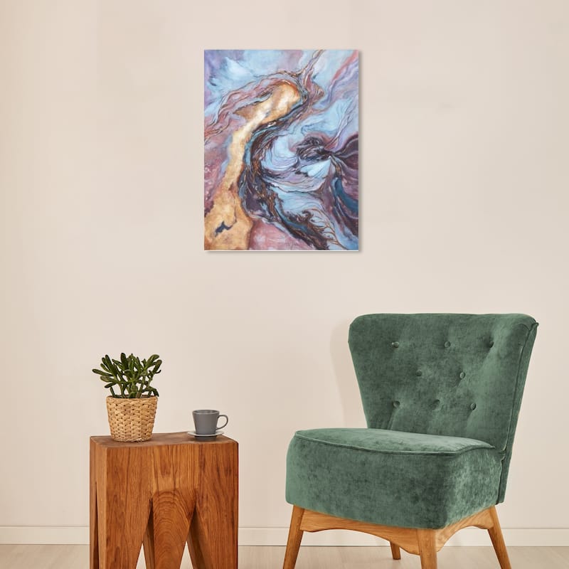 Wynwood Studio Abstract Royal Crystal III Gold and Rose Pink Glam Wall Art Canvas Print - 20 x 16