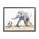 preview thumbnail 11 of 13, Stupell Elephant Baby Playing Soccer Adorable Jungle Animal Framed Wall Art 24 x 30 - Black