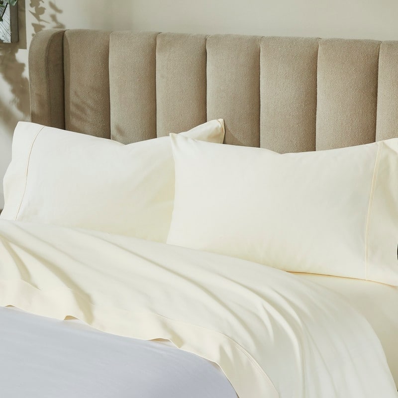 Superior Pavo Cotton 700 Thread Count Perfect Fit Sheet Set - King - 18" Extra Deep Pocket - Ivory